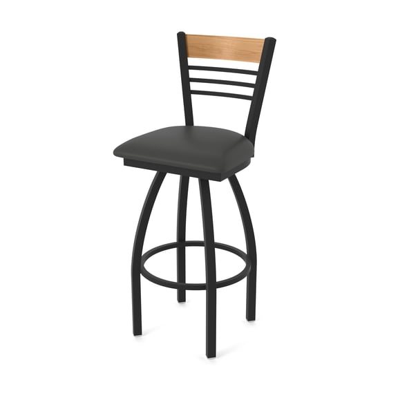 880 Eleanor 25" Swivel Counter Stool with Black Wrinkle Finish, Medium Back and Canter Iron Seat