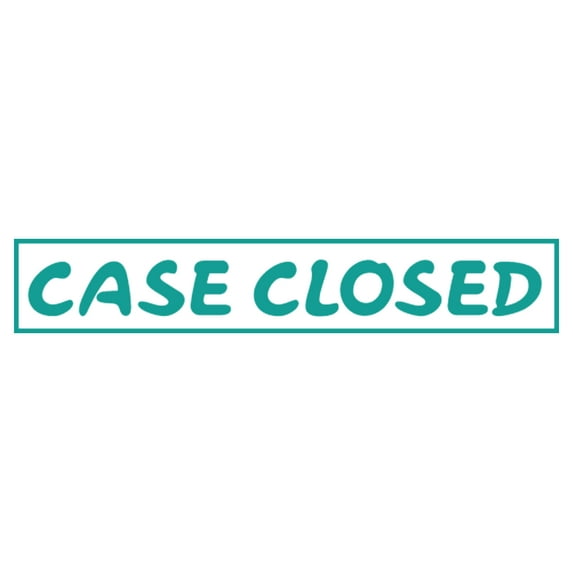 Printtoo Case Closed Self Inking Rubber Stamp Pre-Inked Office Stamp- Home Office Business Stationery, Green- 42 x 9 mm