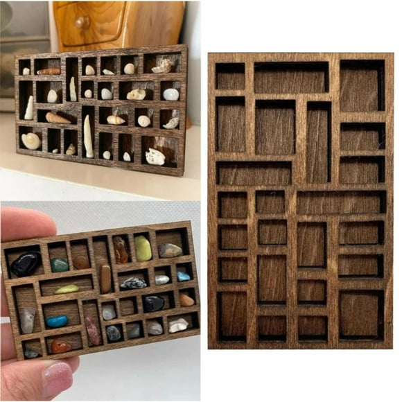 up to 60% off Gifts Iumwxz Miniature Trinket Shelf Wooden Mini Jewelry Rack for Specimen Storage Xmas Bargains! Decor Savings