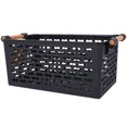 thumbnail image 5 of 3X Cesta Plástica de Almacenamiento de Escritorio Caja de Almacenamiento Portátil de Baño Rectangular Cesta de Baño Cestas Multiusos de Escombros de Cocina Negro, 5 of 5