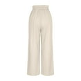 thumbnail image 3 of Wycnly Pants for Women Womens Drawstring Elastic Waist Pants Casual Solid Pleated Loose Wide Leg Palazzo Trousers Ladies Fall Lightweight Pocket Long Pants, 3 of 5
