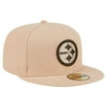 thumbnail image 3 of Men's New Era Tan Pittsburgh Steelers Candied Pecan 59FIFTY Fitted Hat, 3 of 6