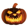 thumbnail image 3 of Fierce Pumpkin Face By Lori Deiter Printed on Wooden Pumpkin Wall Art Orange, 3 of 3