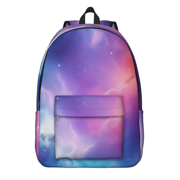 Colorful Starry Sky and Universe Backpack for School, Cute School Bag with Adjustable Shoulder Straps and Padded Back, 15.7"x11.8"x5.5"
