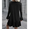 thumbnail image 4 of Vestido, Vestido De Color Puro, Manga Larga, Botón Frontal, Moderno Para Vacaciones., 4 of 7