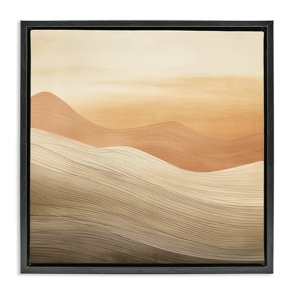 Stupell Industries Ombre Desert Dunes Landscape & Nature Painting Black Floater Framed Canvas Art Print Wall Art, 18 x 18