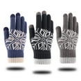thumbnail image 6 of Gymnture 1 Pair Thicken Screen Touch Gloves Knitted Warm Gloves Windproof Winter Gloves for Outdoor Men (Black), 6 of 10