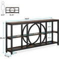 thumbnail image 2 of Tribesigns 70.9 inch Extra Long Console Table, Narrow Sofa Tables with 3 Tier Wood Storage Shelves Industrial Metal Frame for Entryway Living Room Behind Couch, Rustic Brown Black, 2 of 7