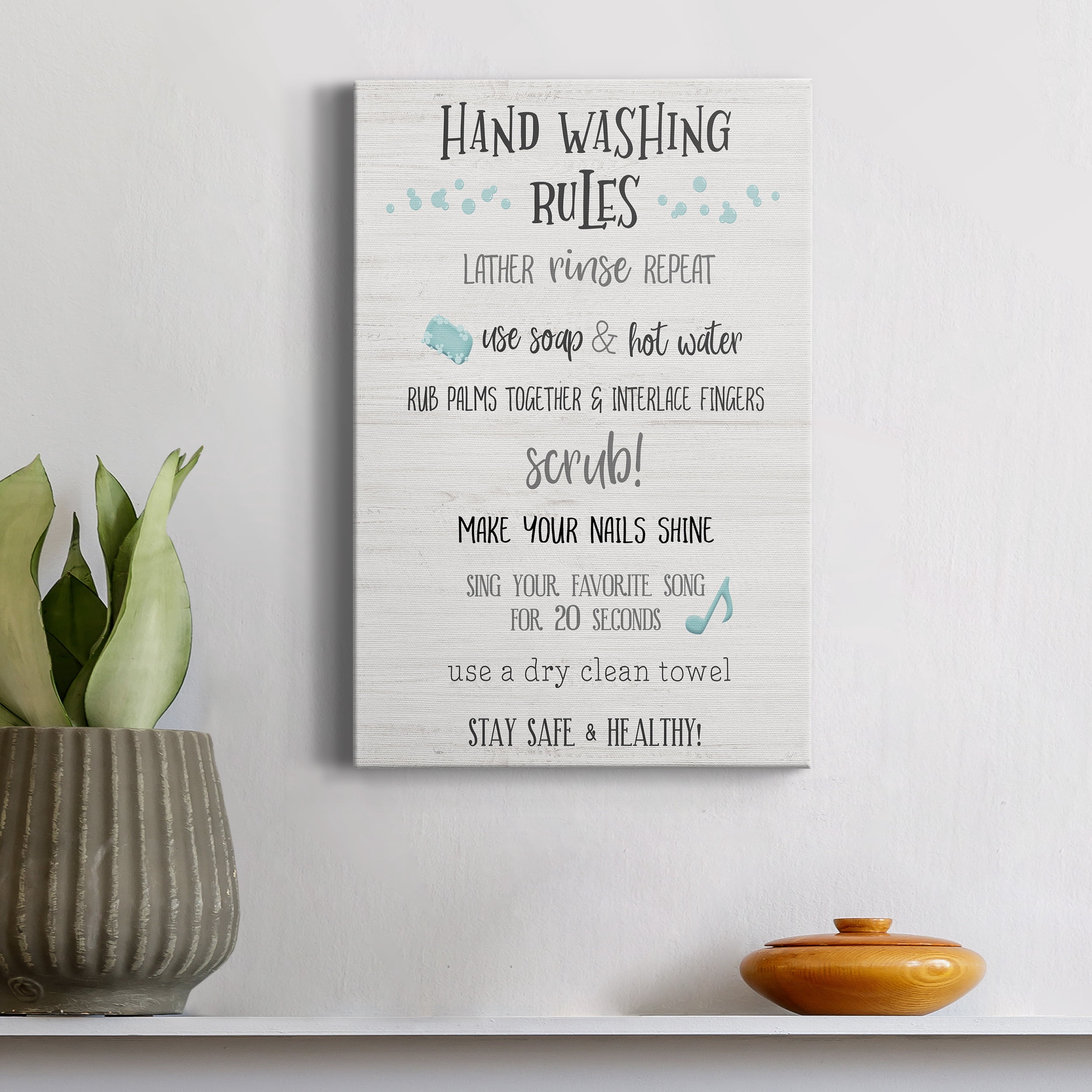 Stay Safe Rules Premium Gallery Wrapped Canvas - Ready to Hang - 8 x 12