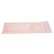 thumbnail image 2 of Teclado de silicona 107 teclas impermeable a prueba de polvo plegable dos colores 2,4G inalámbrico USB teclado silencioso de silicona suave, 2 of 8