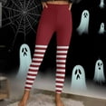 thumbnail image 4 of Neewe Women's Halloween Striped Print High Waisted Leggings for Women-Soft Athletic Tummy Control Pants for Running Yoga Workout Reg & Plus Size, 4 of 9