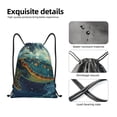 thumbnail image 4 of Saiise Surfing Turtle Pattern Sports Drawstring Backpack - String Swim Gym Bag with Wet Proof Pocket for Women&Men-Small, 4 of 6