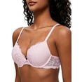 thumbnail image 2 of Deyllo Women's Lace Push Up Padded Plunge Add Cups Underwire Lift Up Bra,Light Pink 36C, 2 of 3
