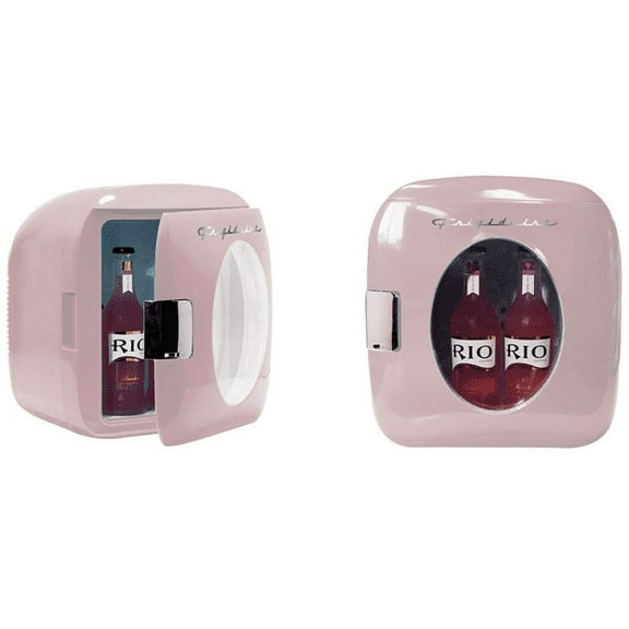 Restored Frigidaire Portable Retro Mini Fridge, 12-Can Capacity, Pink (Refurbished)