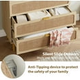 thumbnail image 6 of Yeshouse Rattan Chest of Drawers with Deep Drawers, Large Modern Double Dresser for Closet with Wide Top, Wood color, 6 of 8