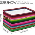 thumbnail image 4 of Coolnut Storage Basket Mexican Serape Blanket Stripes Colorful Storage Bin with Handle , Large Storage Cube Collapsible for Shelves Closet Bedroom Living Room 2PCS Decor Gifts, 4 of 7