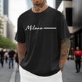 thumbnail image 2 of Men Artistic Font Graphic T Shirt City Name Country Souvenir Short Sleeve Crewneck Tee Printed Top Lightweight Casual Apparel, 2 of 4