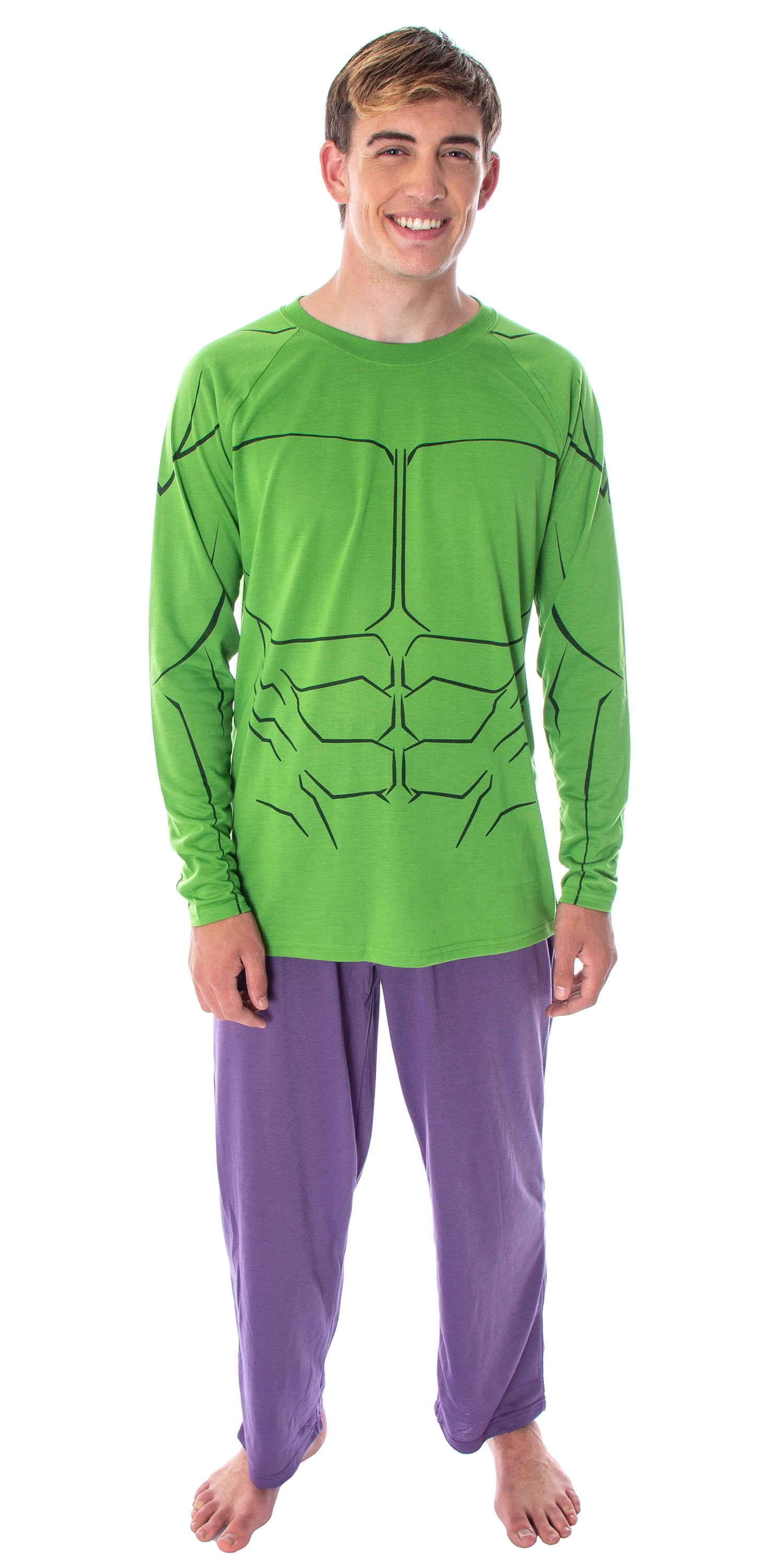 Avengers Hulk Mens Large Pajama Set 2 Piece Flannel PJS Size XL Adult