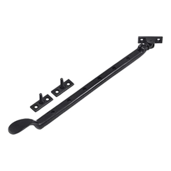 13 in. Colonial Casement Stay Adjuster, Black - Solid
