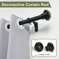 thumbnail image 5 of 72-144 Inches Curtain Rods for Window,zz 1 Inch Diameter Drapery Rod with Resin Finials, Ideal Adjustable Heavy Duty Single Curtains Rod for Bedroom, Living Room Decoration, Matte Black, 5 of 6