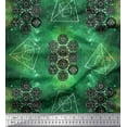 thumbnail image 1 of Soimoi Green Cotton Voile Fabric Scared Geometric Galaxy Printed Fabric 1 Yard 56 Inch Wide, 1 of 3