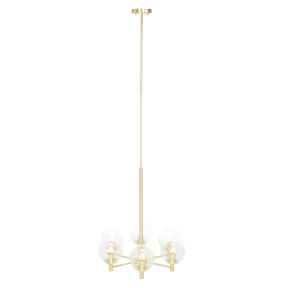 SAFAVIEH Jayde 6-Light Glam Antique Brass Steel Chandelier