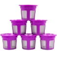 thumbnail image 1 of Sailomarn 6 Pcs Filtre à Café Réutilisable Capsules Rechargeables en Acier Inoxydable Maille Violette, 1 of 8
