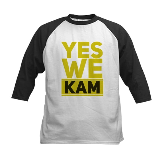 CafePress - Yes We Kam Kids Baseball T Shirt - Kids Cotton Baseball Jersey, 3/4 Sleeve Shirt