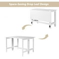 thumbnail image 2 of 47" Folding Dining Table, Space Saving Foldable Drop Leaf Table for Small Places, Extendable Folding Kitchen Table for Living Room, White, 2 of 9