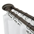 thumbnail image 3 of Utopia Alley Rustproof Wall Mounted Aluminum Double L Shaped Shower Curtain Rod 72" L x 31.7" W, with 24 Shower Hooks included & Ceiling Support , Wall Mounted, Oil Rubbed Bronze, 3 of 11