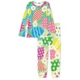 thumbnail image 4 of SCRAWLGOD Colorful Egg Pajama Sets Women 2 Piece Lounge Set Women Pjs Sets Long Sleeve Women Sleepwear Soft Crewneck Jogger Pjs for Women Size XL with Pockets, 4 of 6