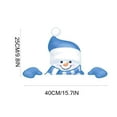thumbnail image 4 of YUNOVA Snowman Fence Peeker Outdoor Christmas Decoration, 15.7" Wide Smiling Snowman with Blue Hat Yard Sign, Waterproof Corrugated Plastic Holiday Decor for Garden Fence, 4 of 7