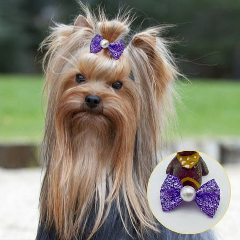 Bow Tie Puppy Bows Yorkie Dog Headbands And Clip On Bows Dog Bow