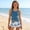 Blue-3, variant on Teen Girls Two Piece Tankini Swimsuit Summer Boyshort Bathing Suit Beach Rash Guard Swimwear 7-16 Years