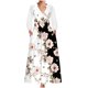 thumbnail image 1 of Moda mujer otoño estampado casual cuello pico cremallera manga larga vacaciones bolsillos vestido Fridja  yut5924, 1 of 5