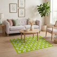 thumbnail image 3 of ODIKA 4'x6' Green Sprout Geometric Floral Design Washable Area Rug Handwoven Pattern for Indoors Non-Slip, Chair-Friendly, Flatwoven for Home Office, Under Desk, 3 of 7