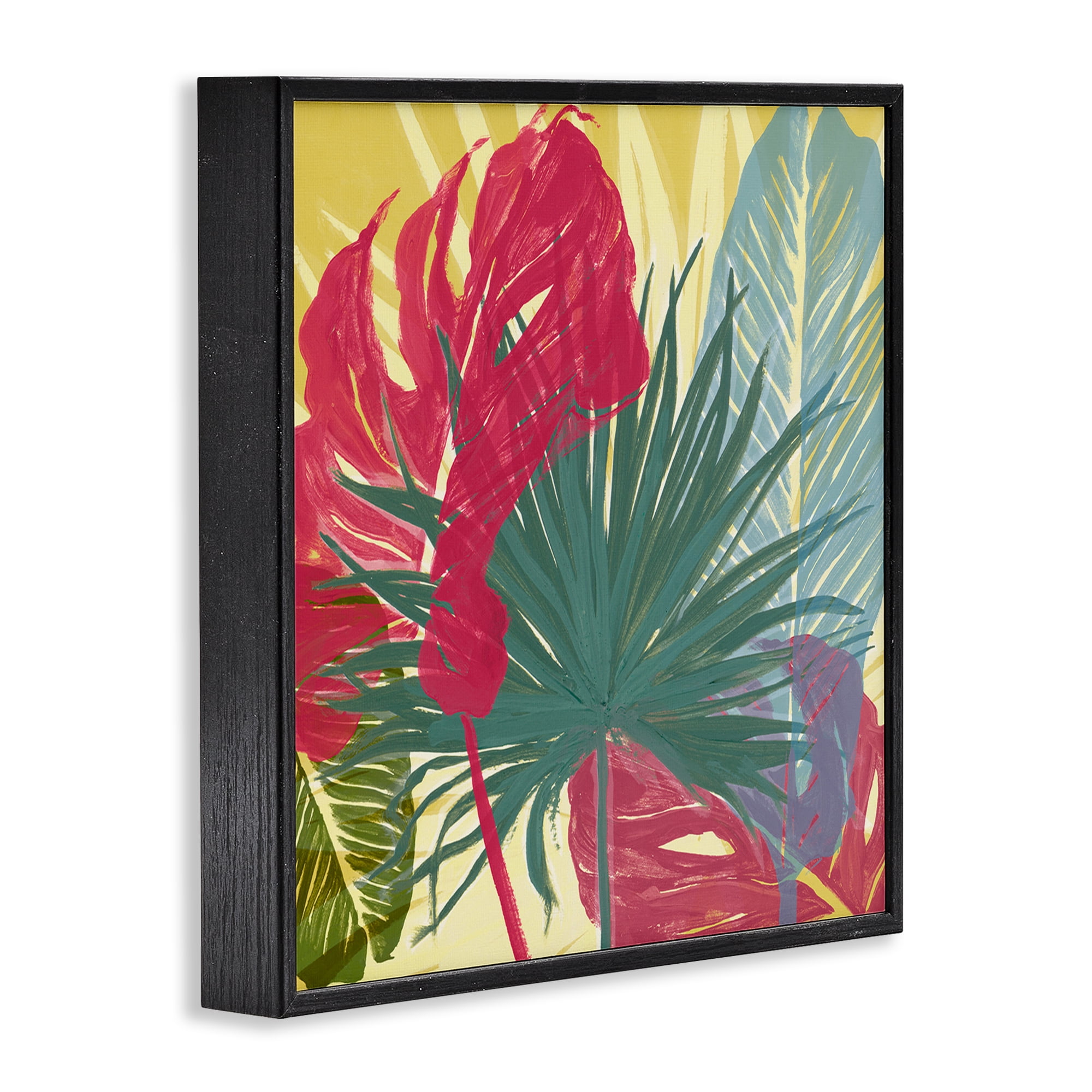 Stupell Industries Bold Botanical Party Botanical & Floral Painting Black Framed Art Print Wall Art, 17 x 17