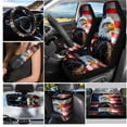 thumbnail image 3 of XYZCANDO American Flag Eagle Coasters Seat Belt Cover Keychain Lipstick Cover Car Trash Can Steering Wheel Cover Center Mirror Cover Car Seat Cover Lightweight Fits Small Sedans, Mini SUVs, 3 of 5