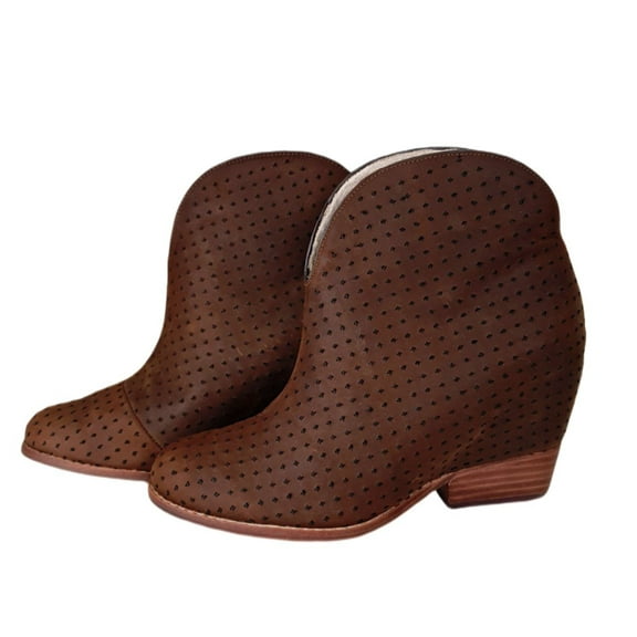 MATT BERNSON Women's Umber Oiled Leather Flores Booties, Brown, 6