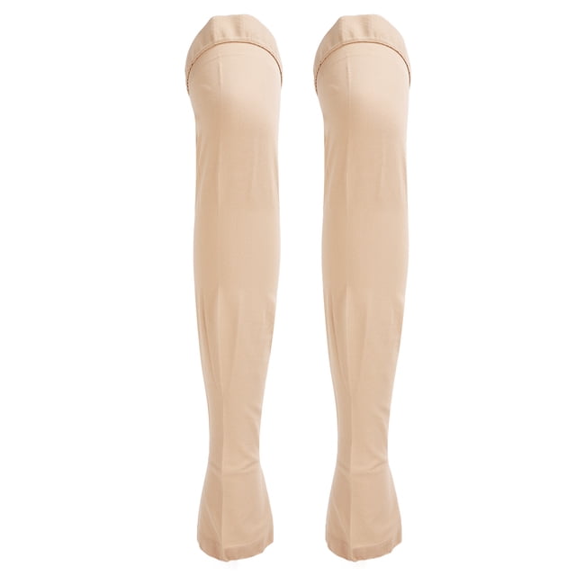 Medias de compresión deportivas NikouMX 3XL Beige Alta hasta el muslo con punta abierta