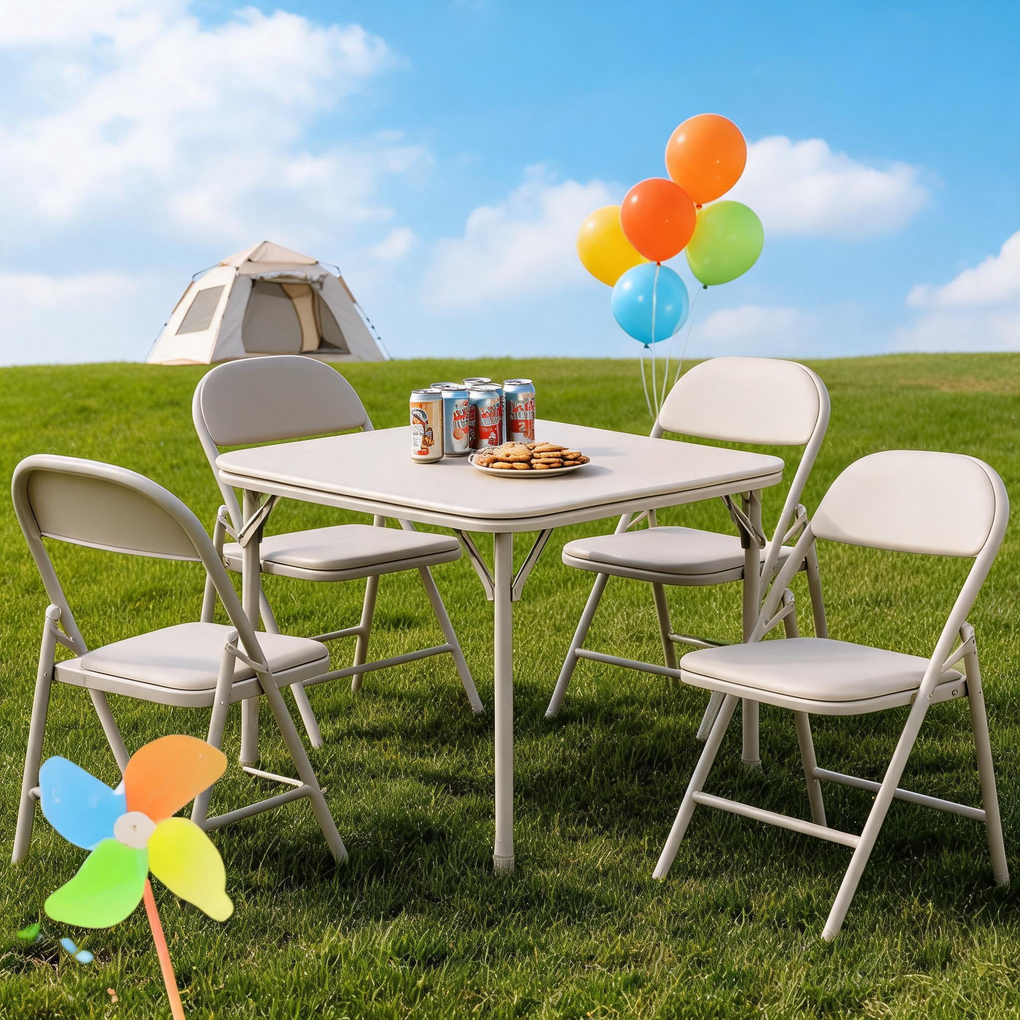4台セット Lynx minister FUJICA GE Taron MX COSCO 5-Piece Folding Dining Set with Card Table and 4 Chairs