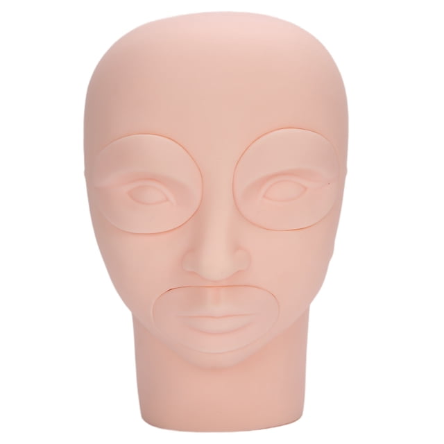 Maniquí de práctica de maquillaje desmontable de silicona, modelo de cabeza de entrenamiento para injerto de pestañas.