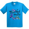 thumbnail image 3 of Inktastic Thankful and Blessed Inspirational Saying with Flowers Youth T-Shirt, 3 of 5