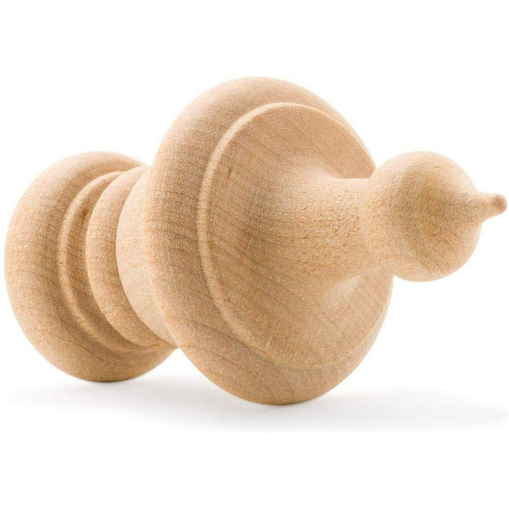 Unfinished Wood Finials Decor 3”1/2” Curtain Rod Flagpole Topper Pack Of 100 by Woodpeckers