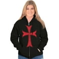 thumbnail image 4 of Medieval Knight Templar Christian Zip Up Hoodie Men's Women's Brisco Brands S, 4 of 6