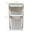 thumbnail image 5 of Prime Garden Rolling Laundry Hamper Cart with Wheels,White, 5 of 7