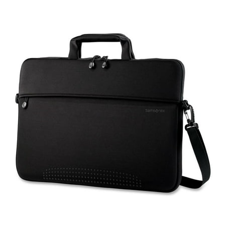 Samsonite Aramon NXT Carrying Case for 17  Notebook  Black Traditional Slim Laptop Shuttle Bag is made of tough neoprene to thoroughly protect your laptop. Zips around three sides to use as a horizontal briefcase or vertical bag like a backpack. Includes a convenient zippered accessory pocket to keep your things organized and a removable adjustable shoulder strap.
