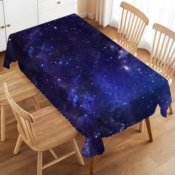Galaxy Universe Rectangle Tablecloth Starry Night Table Cloth for Kitchen Dining Sky Stars Tablecloths Deep Outer Space Table Cover Decor for Party Patio 60 x 84 Inch