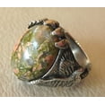 thumbnail image 5 of Unakite Jasper Mens Ring, Natural Unakite Jasper Ring, Eagle Ring Oxidized, 925 Silver Ring, Birthday Gift, Heavy Mens Ring, Arabic Design, Ottoman Style Ring, Christmas, Turkey Mens Signet Ring, 5 of 5