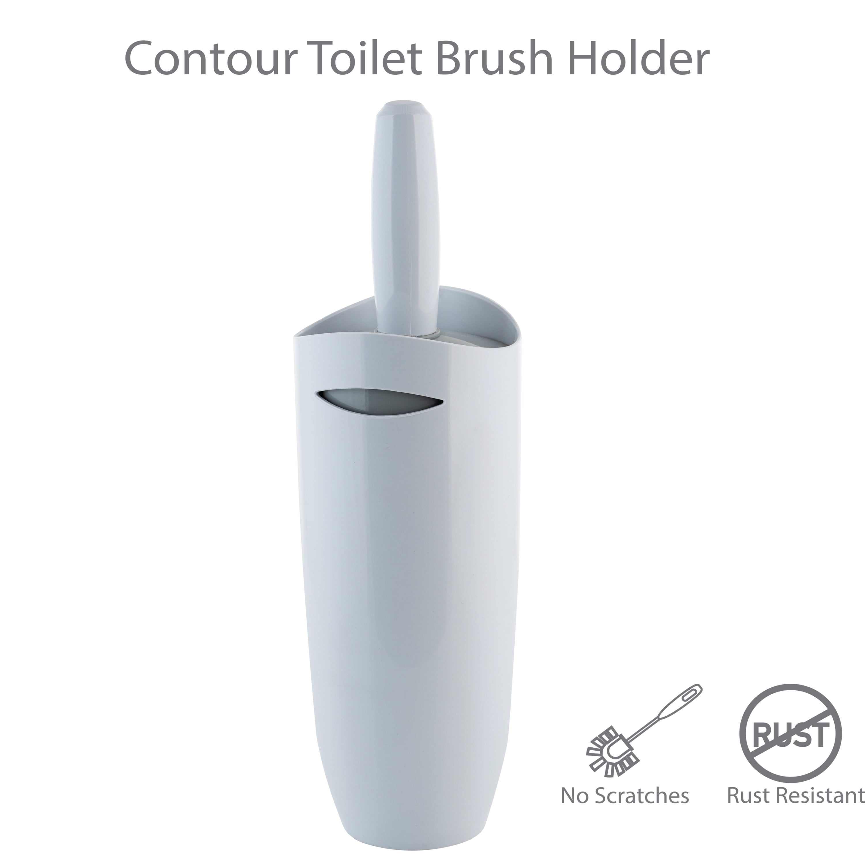 Bath Bliss 2 Pack Contour Toilet Brush and Holder in White